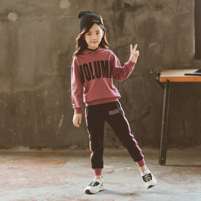 Girls Clothing Sets Autumn Winter Kids Long Sleeve Sweatshirts+Pants Suit Girl Outewear Children Clothes Set 5 7 8 9 10 12 Years