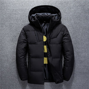 New Winter Jacket Men High Quality Fashion Casual Coat Hood Thick Warm Waterproof Down Jacket Male Winter Parkas Outerwear