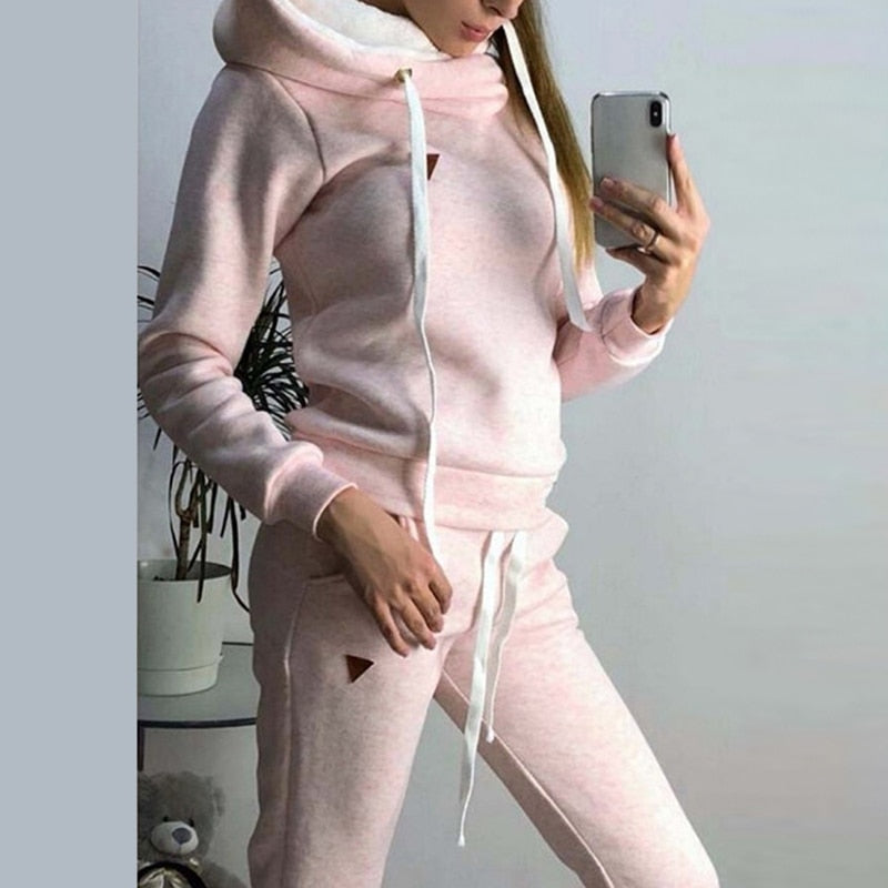 2019 New Autumn Winter Women Tracksuit Female Two Piece Sets Long Sleeve Pullover Jackets And Pants  Warm Outfits Suit