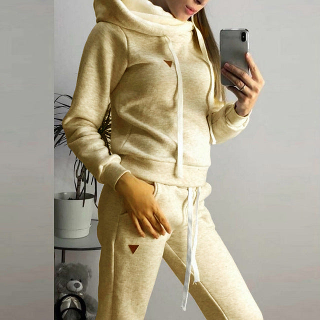 2019 New Autumn Winter Women Tracksuit Female Two Piece Sets Long Sleeve Pullover Jackets And Pants  Warm Outfits Suit