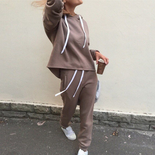 2019 New Autumn Winter Women Tracksuit Female Two Piece Sets Long Sleeve Pullover Jackets And Pants  Warm Outfits Suit