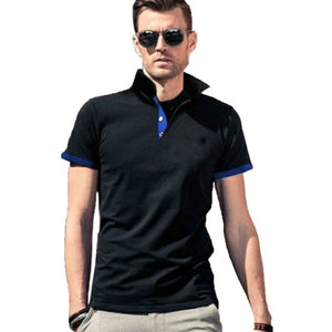 Mens Polo Shirt 2019 New Summer Short Sleeve Turn-over Collar Slim Tops Casual Breathable Solid Color Business Shirt