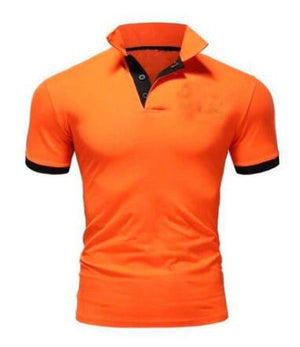 Mens Polo Shirt 2019 New Summer Short Sleeve Turn-over Collar Slim Tops Casual Breathable Solid Color Business Shirt