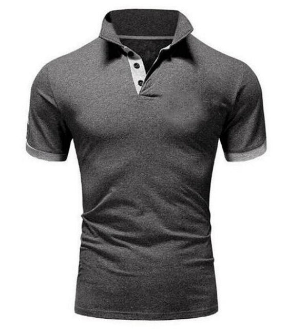 Mens Polo Shirt 2019 New Summer Short Sleeve Turn-over Collar Slim Tops Casual Breathable Solid Color Business Shirt