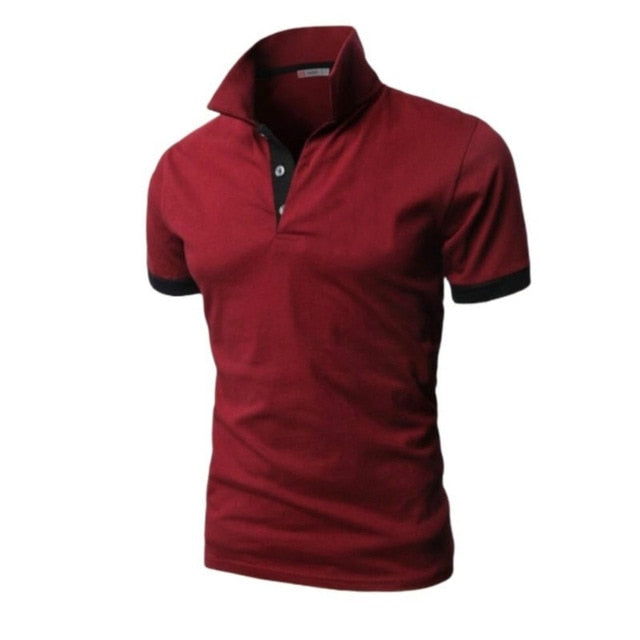 Mens Polo Shirt 2019 New Summer Short Sleeve Turn-over Collar Slim Tops Casual Breathable Solid Color Business Shirt