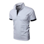 Mens Polo Shirt 2019 New Summer Short Sleeve Turn-over Collar Slim Tops Casual Breathable Solid Color Business Shirt