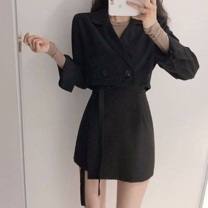 Thin selection] Fashion suit two-piece suit female 2019 summer new Korean version of the plaid thin coat + pants suit