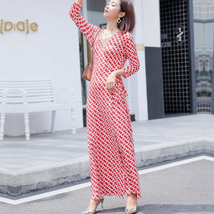 Floral Print Boho Long Dress Women Maxi Dresses Vestidos Sexy Side Split Casual Beach Summer Dress robe dropshipping plus Size