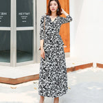 Floral Print Boho Long Dress Women Maxi Dresses Vestidos Sexy Side Split Casual Beach Summer Dress robe dropshipping plus Size