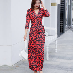 Floral Print Boho Long Dress Women Maxi Dresses Vestidos Sexy Side Split Casual Beach Summer Dress robe dropshipping plus Size