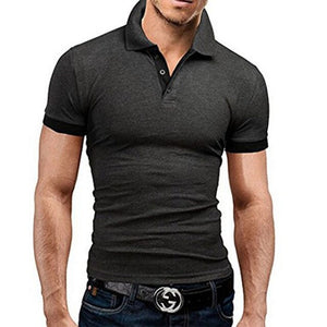 Summer short Sleeve Polo Shirt men Turn-over Collar fashion casual Slim Breathable Solid Color Business polo shirt  2019 TJWLKJ