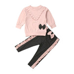 Fashion Kids Baby Girl Clothes Jumper Ruffles Sweatshirt Leggings Pants Trousers Bowknot Outfit Tracksuit Warm Princess Clothing