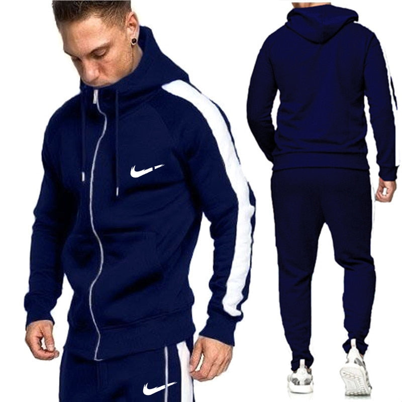 5 color printing 2019 new brand hoodies + pants jogging fitness tracksuit men street casual men's suit M-XXL size