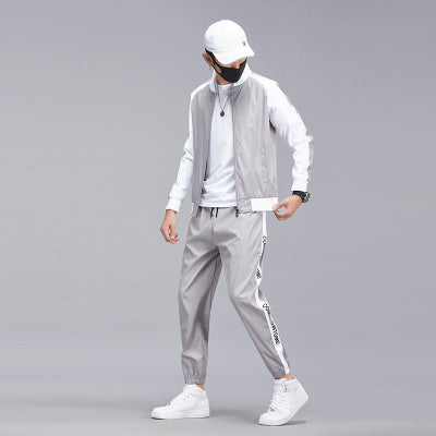 2019 Men's sportswear suit sweatshirt tracksuit muscle Fitness casual active Zipper outwear training clothes men sets