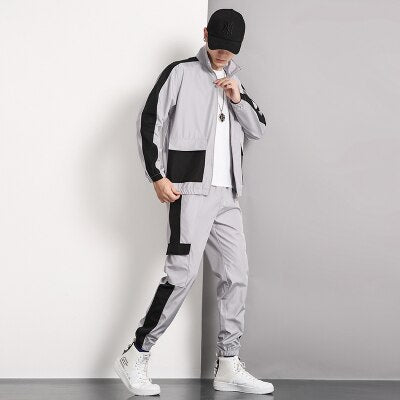 2019 Men's sportswear suit sweatshirt tracksuit muscle Fitness casual active Zipper outwear training clothes men sets