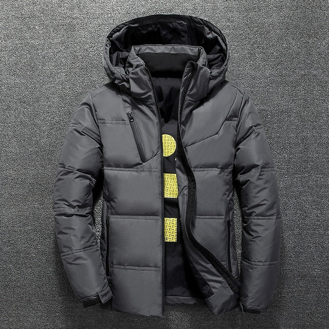 New Winter Jacket Men High Quality Fashion Casual Coat Hood Thick Warm Waterproof Down Jacket Male Winter Parkas Outerwear