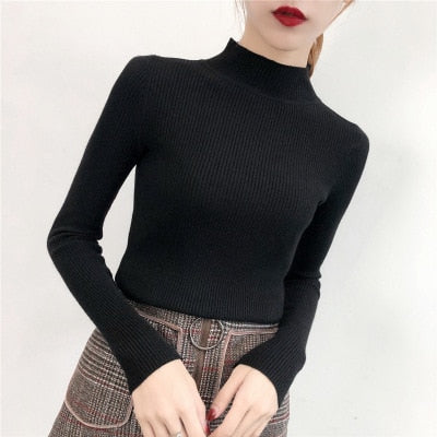 Autumn and Winter Explosions Sportswear High Collar Sweater Knit Pants Suit Casual Women's Two-piece Suit